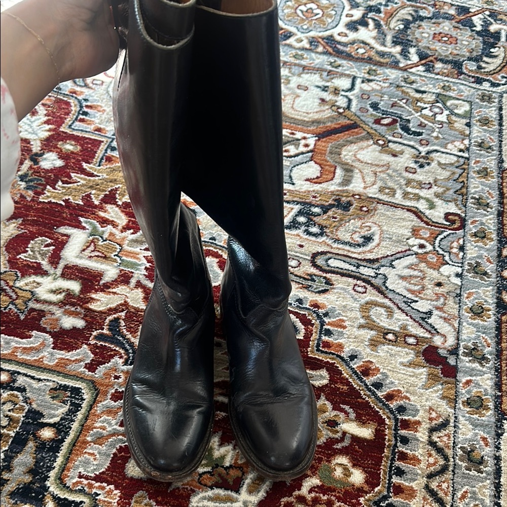 Black Leather Riding Boots - Picture 5 of 7